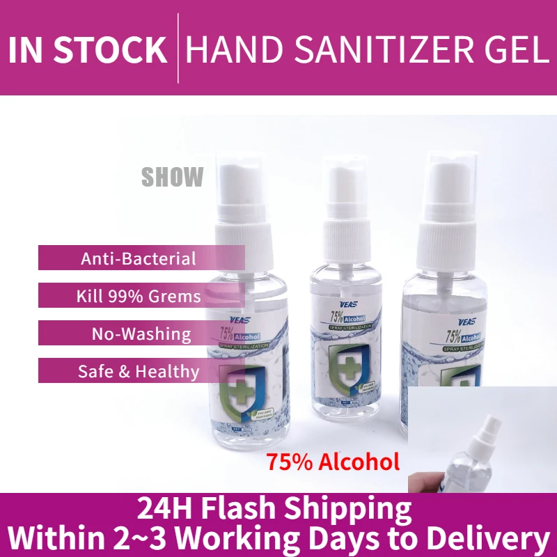 

75% Disinfection Alcohol Portable Hand Sanitizer Disinfection Spray Waterless Antibacterial Hand Sanitizing