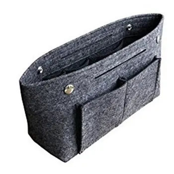 

Women Insert Bag Foldabled Durable MultiPocket Useful Bag Easy Storage Handbag Felt Portable Organizer Bag