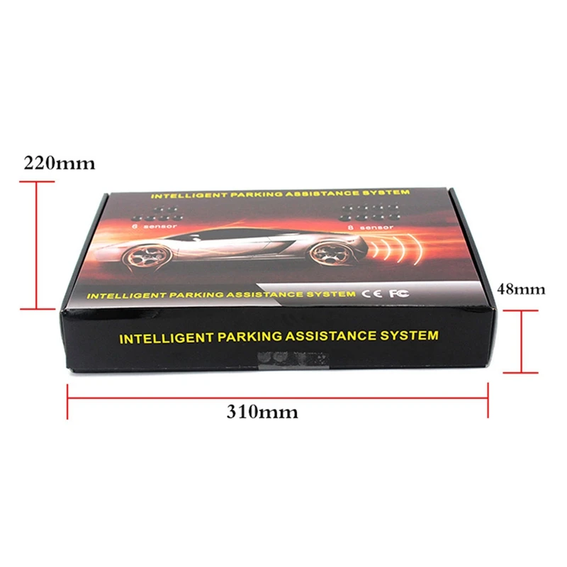Car LED Parking Sensor Kit, Front and Rear Reverse LED Display Kit with 8 Sensors Buzzer-Radar System Kit Sound Alarm