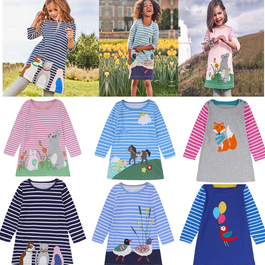

Hot Sale Stripe Toddler Baby Girls Dress Long Sleeve Foral Children Baby Dresses Girl Wedding Party Birthday Party Dress 18M-6Y