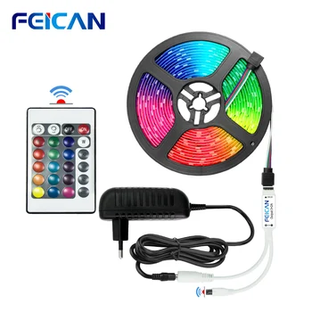 

LED Strip Light RGB 5050 Waterproof 10Set/Lot 12V LED Light Strip 44Key Controller RGB LED Tape Ambilight LED Ribbon