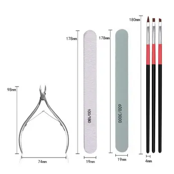 

Nail Set UV LED Lamp Dryer Set Kit Nail Art Design Tools Set Kits nail rubbing Q0KD