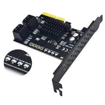 

To PCI-E Data Transfer Riser Card Adapter SATA 3.0 IPFS Extended 4 Port 6G Drive Hard Disk Expansion Card 88SE9230 For RAID Card
