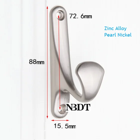Zinc Alloy Nickel 10 шт./лот, Современная одинарная настенная ткань из алюминиевого цинкового сплава, шляпа, сумка с шарфом, полотенце, крючок для халата, черный шлифовальный Золотой никель, хром - Цвет: Zinc Alloy Nickel