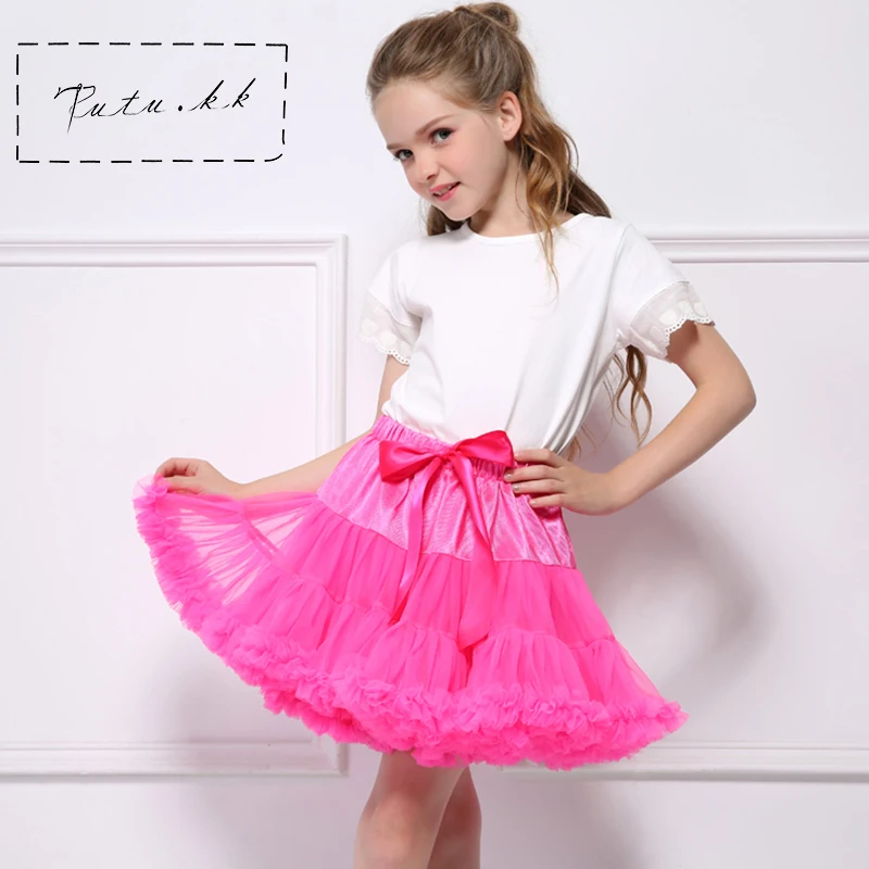 

Girls Skirt Fluffy Red Fuchsia Black White Tulle Tutu Pettiskirt Weddings Birthday Dancing Costume Children Kids Spring Autumn