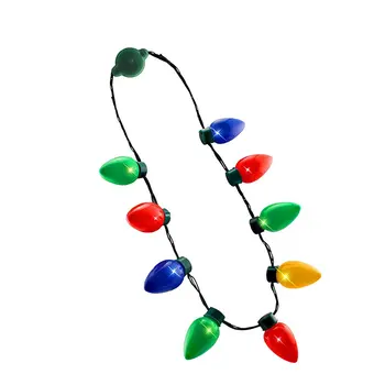 

9 Lights Color Bulb Necklace Christmas Party Decorations Green Round Battery Box Models 9 Lights Illuminating Collar