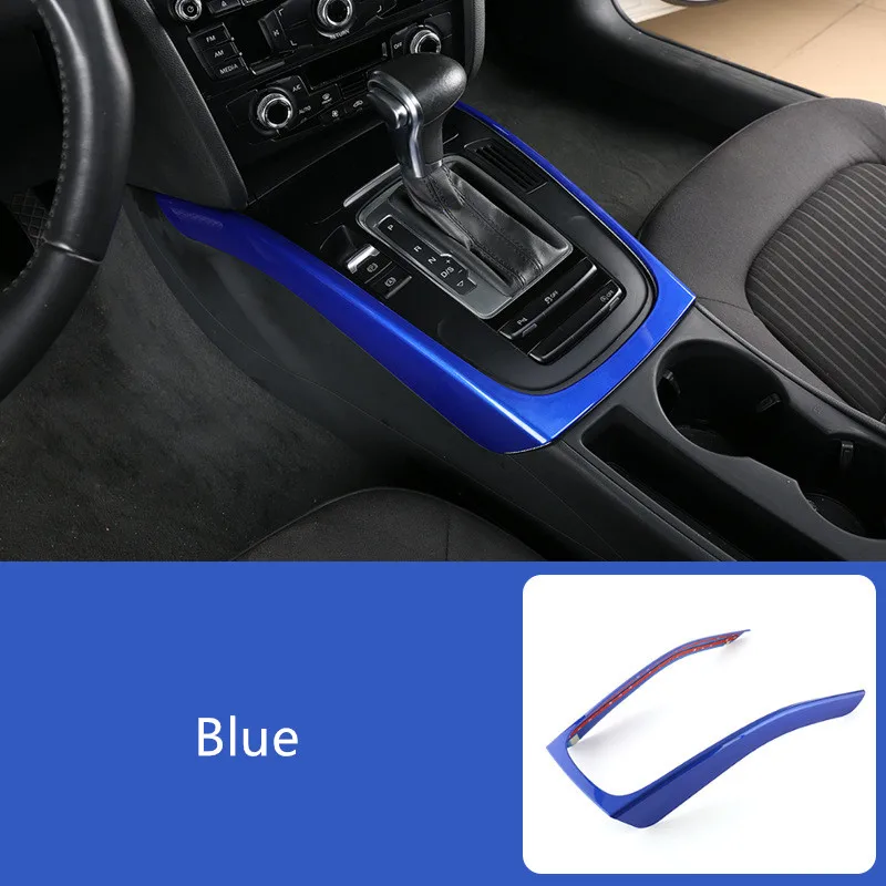 Автомобильная консоль подлокотник передач отделка для переключения передач рамка Крышка Накладка для Audi A5 A4 B8 2010- интерьер автомобильные аксессуары - Название цвета: Синий