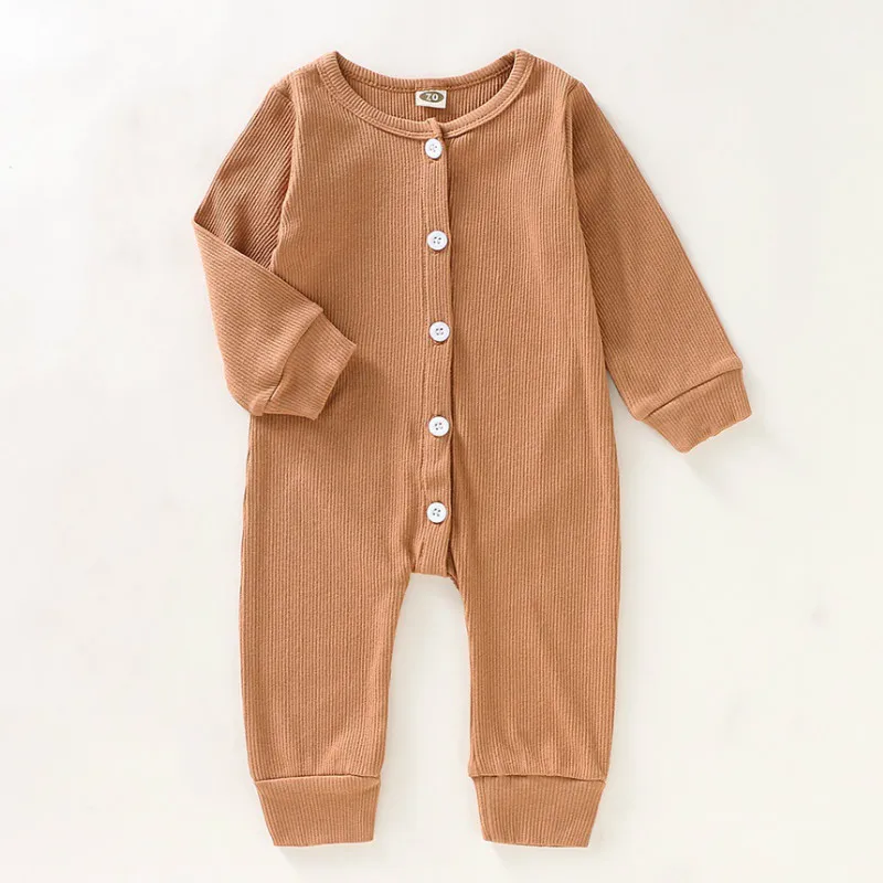 Pre sale Newborn Ribbed Baby Kids Boy Girl Clothes Long Sleeve Romper