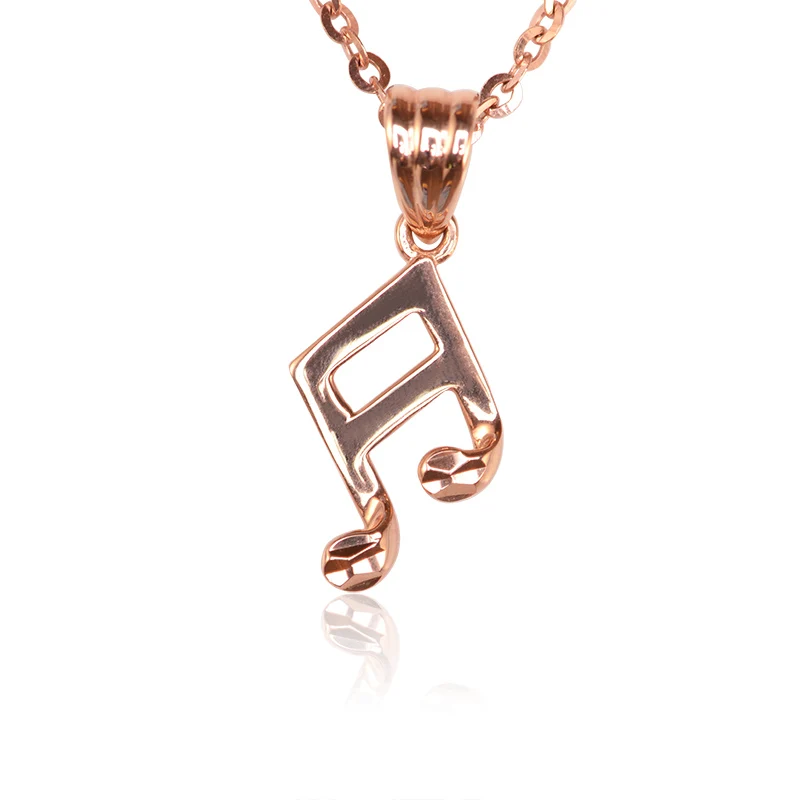 Women 18K Solid Gold Charm Fancy Note Shape 18 Carat AU750 Real Pure Genuine Pendant for Female Office Jewelry | Украшения и