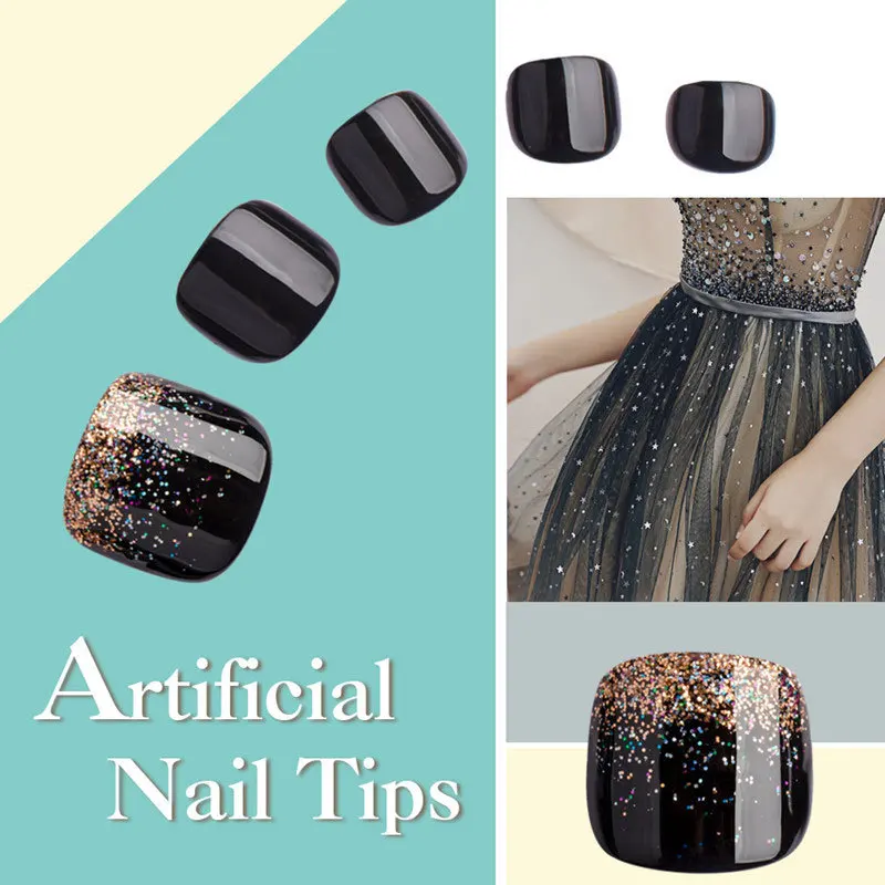 YH06 Star-Toenails удобный Маникюр шт накладные ногти с покрытием продукт Toenail шт Мягкий протектор экрана 24 шт маникюр
