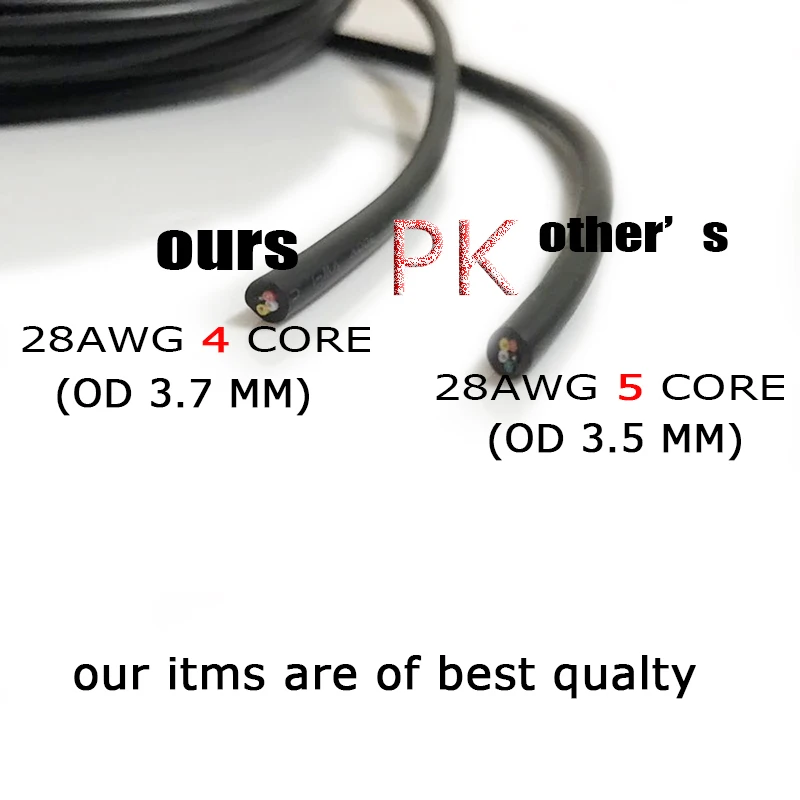 UL2464 28 AWG 2 3 4 5 core cable for USB Mouse Keyboard data 10meters DIY PVC cable Soft sheath line Control Wine Free shipping  (1)
