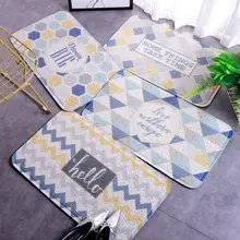 Нордический Шелковый коврик с геометрическим узором коврик для входа в спальню кухонный коврик из ПВХ коврик для туалета
