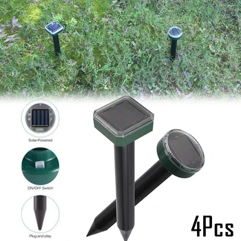

4pcs Ultrasonic Solar Power Mouse Repeller Outdoor Garden Yard Mole Rat Rodent LED Light Repeller for Outdoor Lamp Yard Garden
