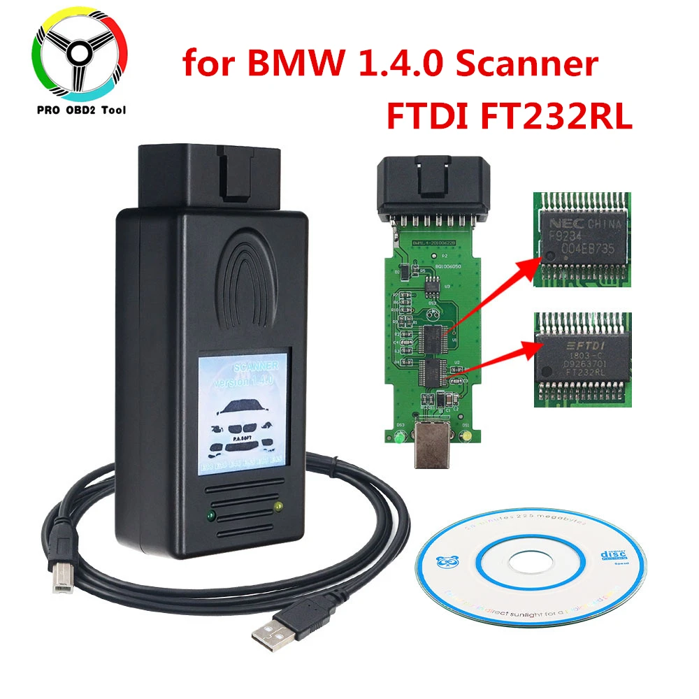 Новый диагностический сканер для BMW 1.4.0 считыватель кодов OBD2 1 4 автомобильный