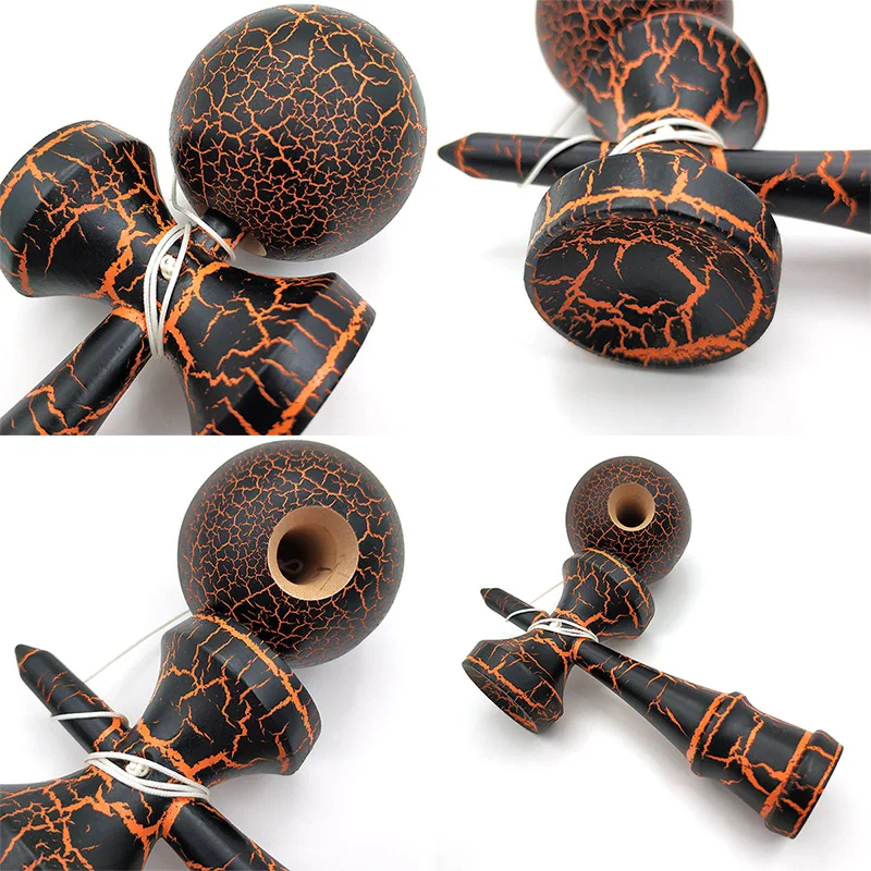 Профессиональная деревянная игрушка Kendama с красочным трещиным покрытием, умелая игрушка для жонглирования, мяч для снятия стресса для обучения детей