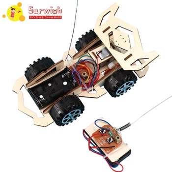 

DIY Creative Wooden RC Car Model Science Experiment Puzzle Assembly Toy For Students