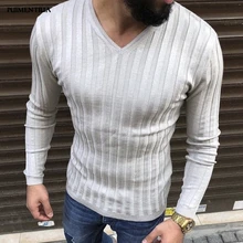 Pui men tiua мужской теплый Повседневный свитер с длинным рукавом в полоску для фитнеса, вязаный свитер, пуловер, мужская верхняя одежда, Однотонный свитер