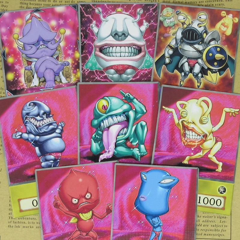 8pcs/set Ojama Series Half-frosted Cards Alien-like Funny Design Red Panty Monsters King Knight Emperor Yugioh Anime Style Orica | Игрушки и