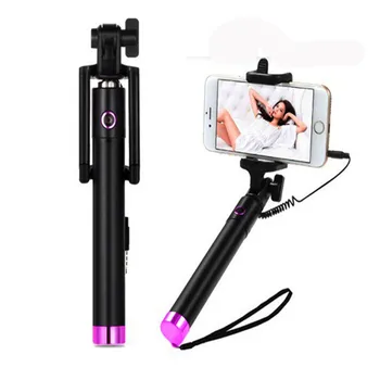 

Portable Extendable Handheld Self-portrait Monopod Stick Handheld Wired Selfie Stick For Smartphone IY392