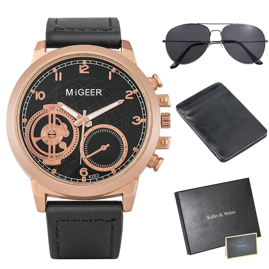 Unique Gift for Boyfriend & Husband Luxury Leather Watch & Wallet Gift Set