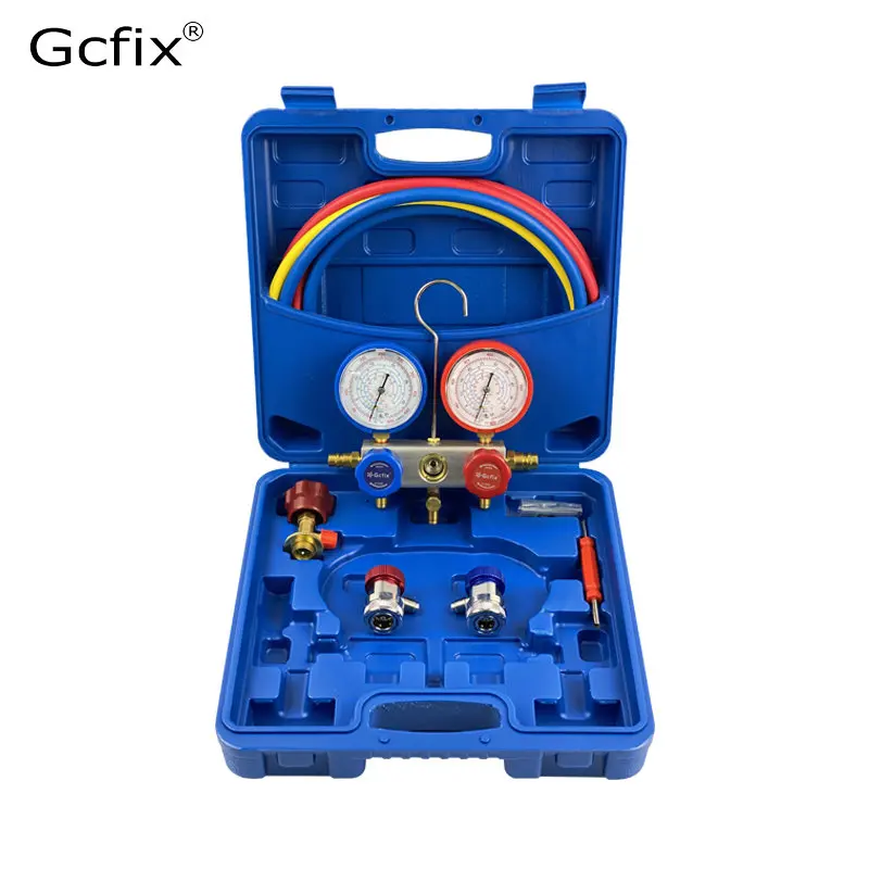 Manometro Set Manometro Strumento Diagnostico R134A R22 R410A R404A Per Auto Aria Condizionata Gas Refrigerante