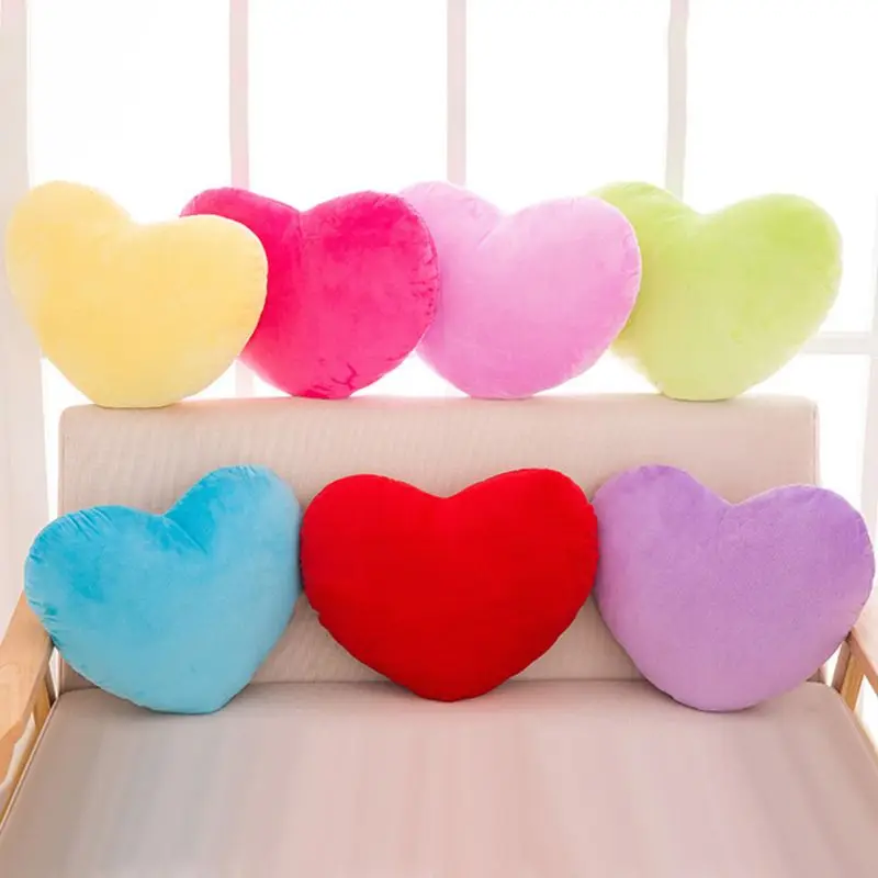 Heart Shape Throw Pillow Cushion Stuffed Plush Doll Toy Gift Sofa Car Home Decorative Cushion Wedding Decoration Kids Toy