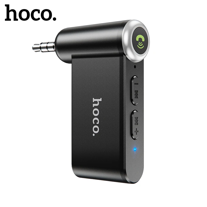 Hoco 3.5mm Jack AUX Car Bluetoother 5.0 Receiver Wireless Mic Handfree Adapter in Car For Music Audio Aux BT Headphone Reciever