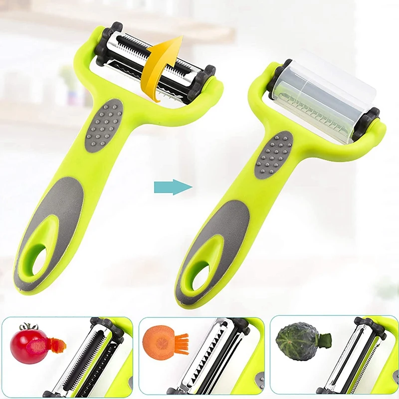 Serrated Peeler & Straight Peeler & Julienne Peeler 3 In 1 Vegetable