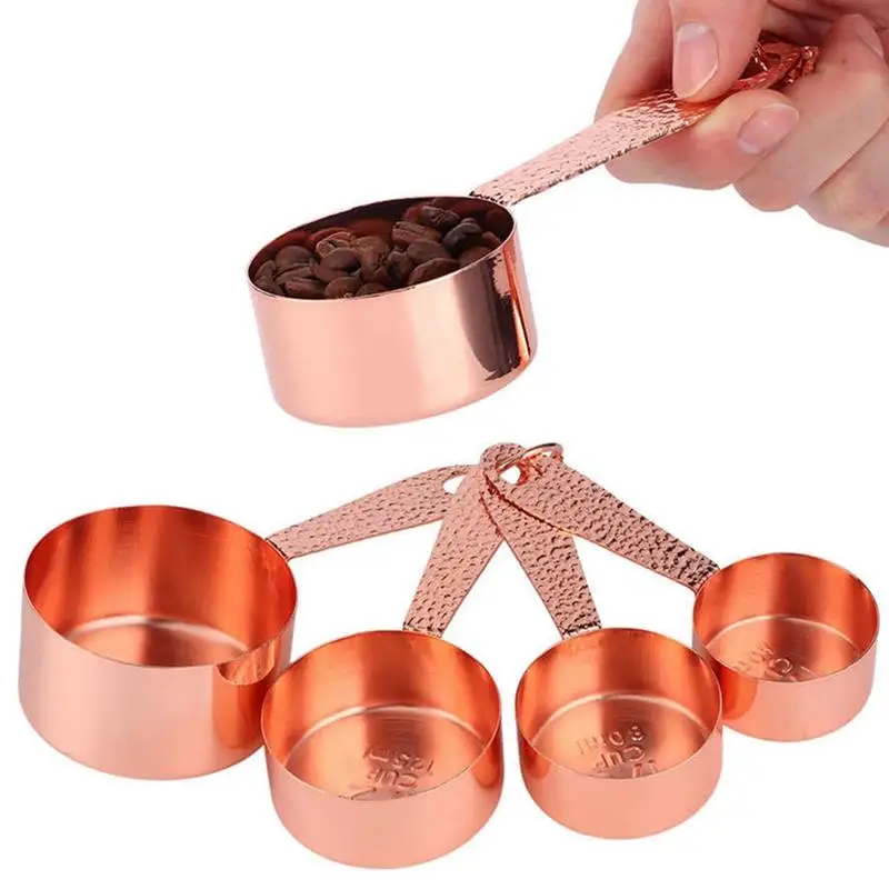 

4pcs Measuring Spoon Stainless Steel Metal Measuring Cups Stackable Spoons Kitchen Measuring Tools Accessories