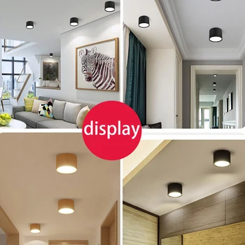 

Surface Mounted 12W 15W LED downlight Ceiling Lamps 7W 15W cob led spot lights Ceiling Fixtures Lighting BLACK White Wood