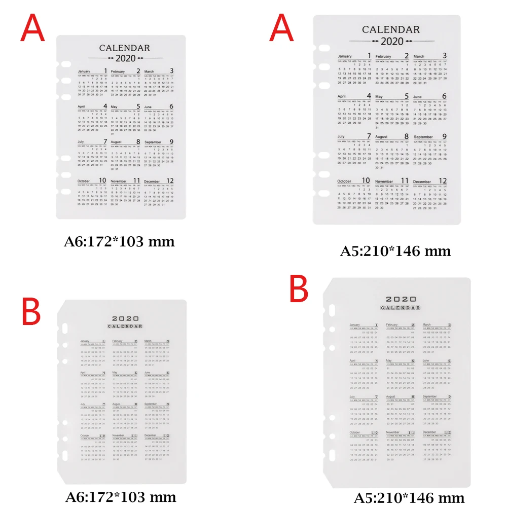2 шт. для планировщика, органайзер для тетрадей PP, календарь A5/A6, 6 отверстий, индексный разделитель, разделитель, канцелярские принадлежности, Новинка