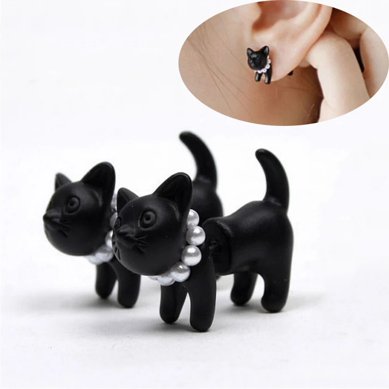 

1pair Punk Jewelry Pet 3D Animal Dachshund Dog Earrings For Men And Women Cartoon Animal Stud Earrings