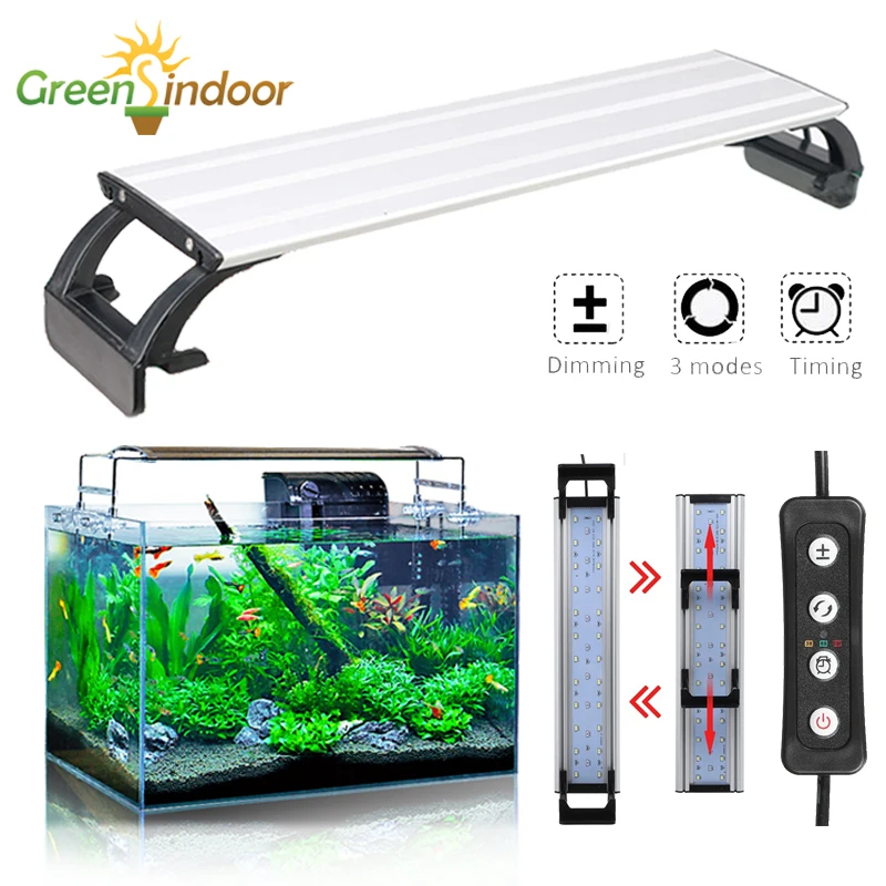 

Aquarium Led Lighting Fish Tank RGB Timer LED Grow Light Waterproof Indoor Plants Night Light Dimming Aquarium Decoration Lamp