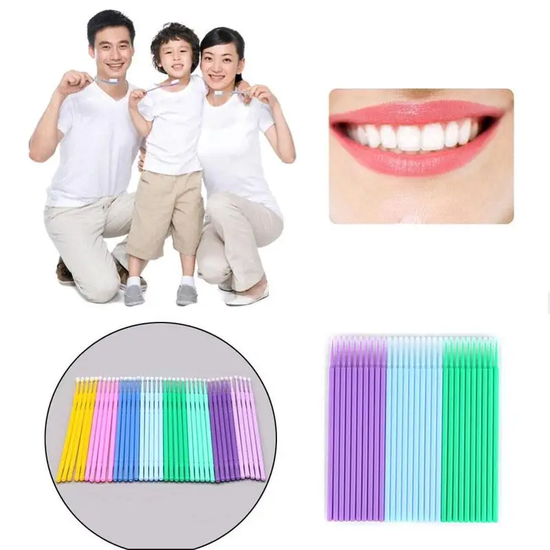 100 шт./пакет ватный тампон микро щетки одноразовые Microbrush Макияж Наращивание ресниц Аппликаторы O7X8