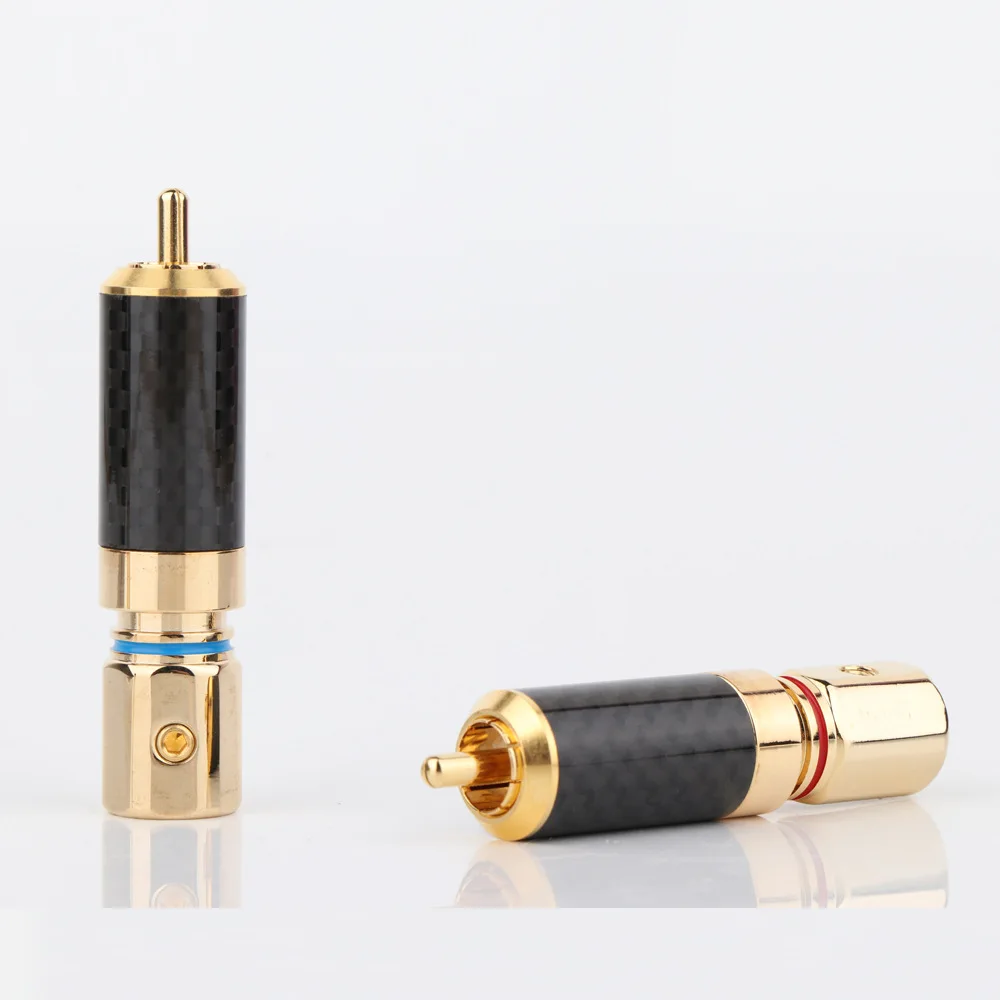 4 шт R1700 R1701 углеродное волокно с позолоченным/родиевым покрытием RCA адаптер HIFI
