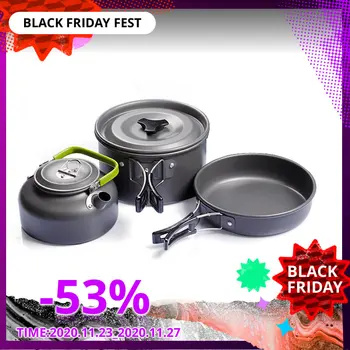 

Camping Pot Firewood Stove with Cookware Accessories Outdoor Cookware Cooking Picnic Pot Pan Set Camping Cookware Kit