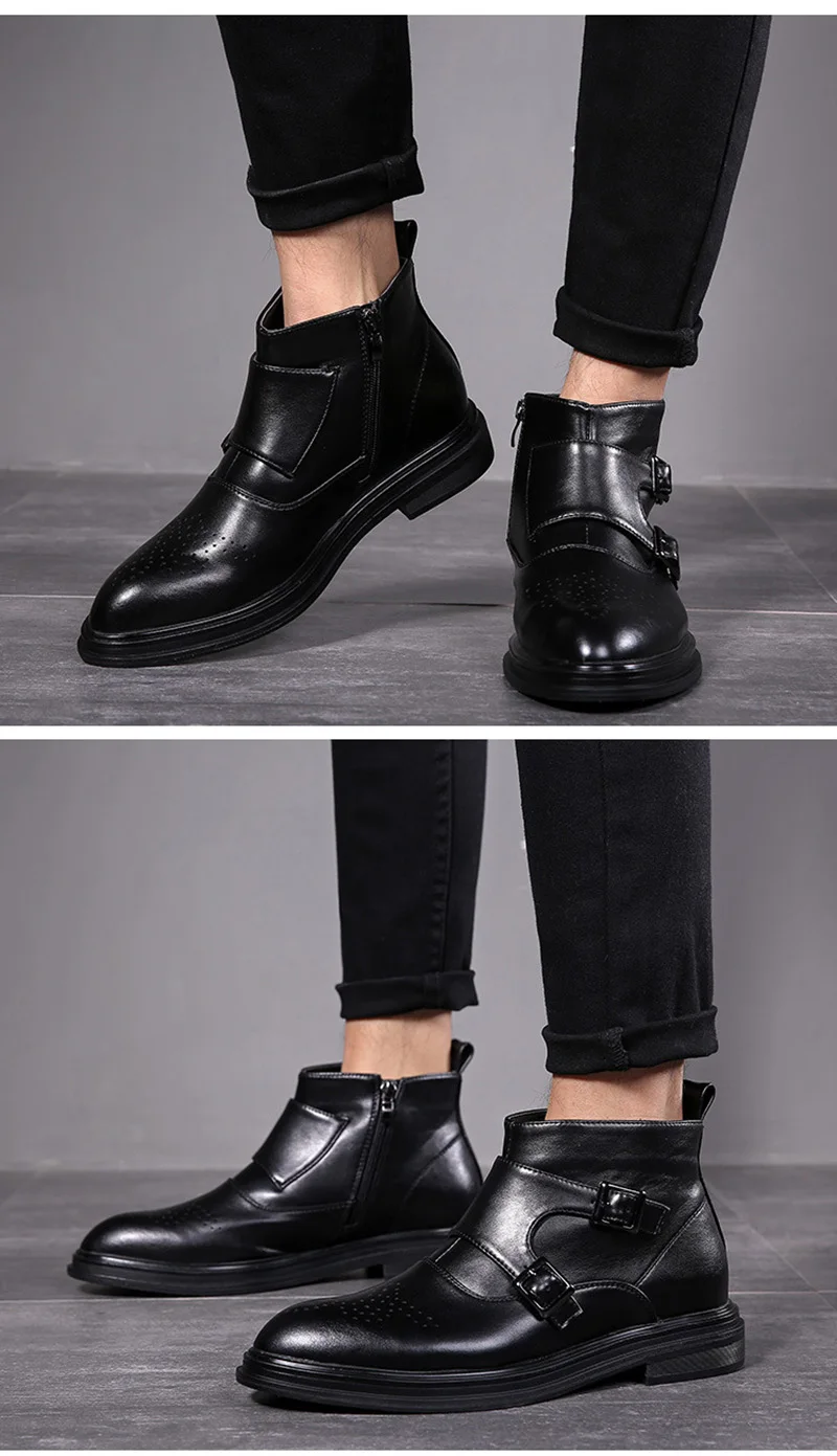 Ботинки «Челси»; Мужская зимняя обувь; черные кожаные ботинки; модные брендовые мужские Ботильоны; KA1968