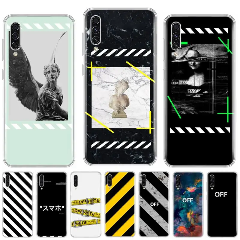 Off OW роскошный тренд белый чехол для телефона samsung galaxy A3 A5 A7 A10 A20 E A30 S A40 A50 A70 A71 A80 2017