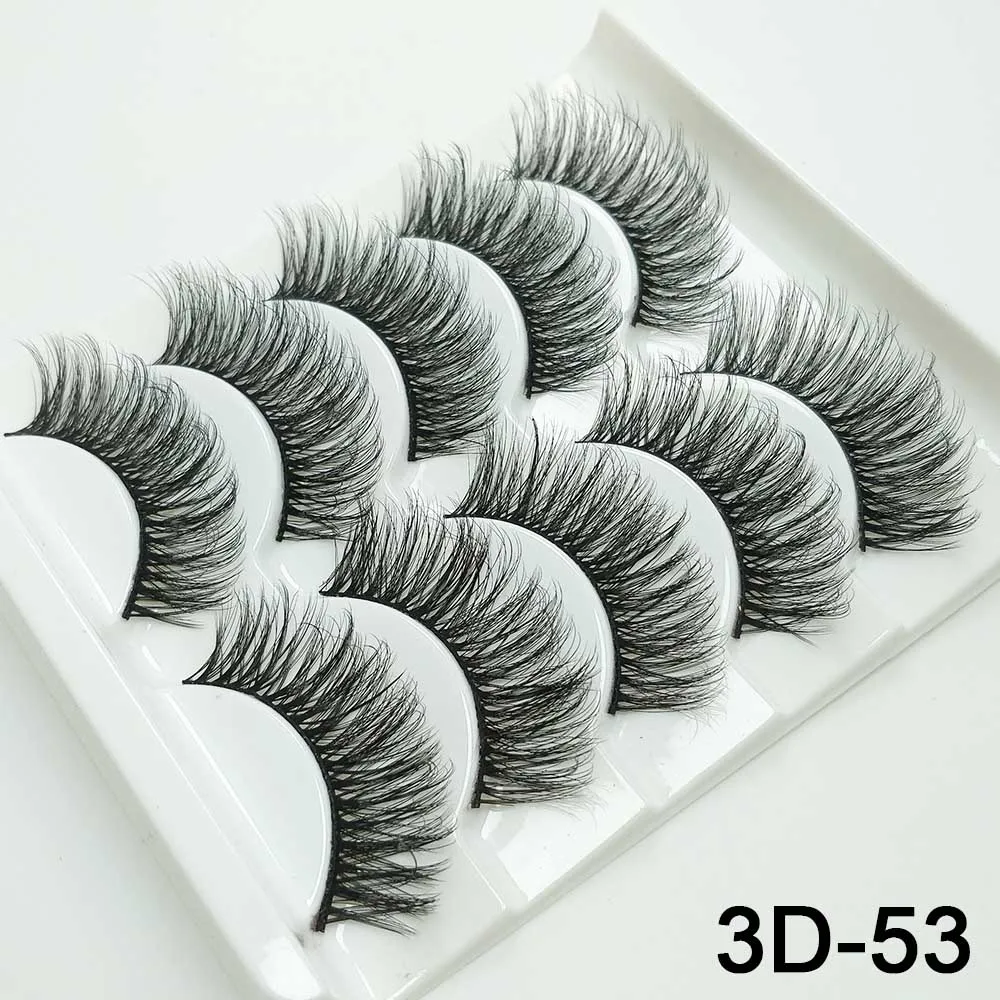 3D-53 5/8 пар 3D норковые Мягкие Накладные ресницы смешанные стильные толстые ресницы ручной работы мягкие норковые ресницы Инструменты для наращивания макияжа - Цвет: 3D-53