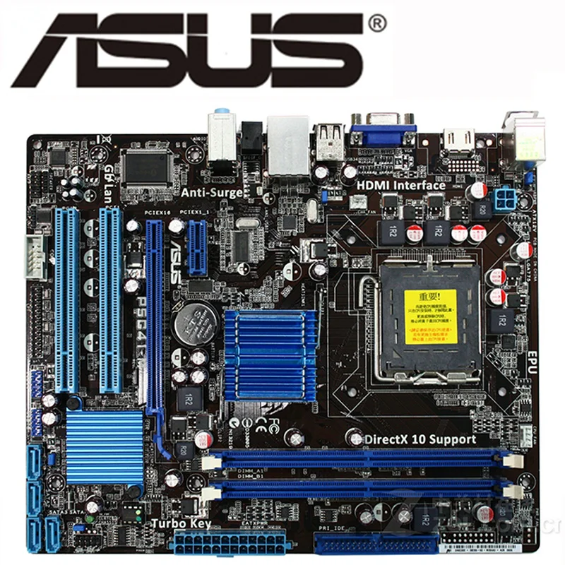 Материнская плата ASUS P5G41 M LGA 775 DDR2 8 ГБ для Intel G41 десктопная материнская Micro ATX