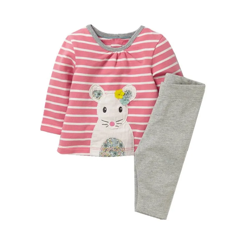 8103 same picture Little maven 2-7Years Autumn Floral Pattern Cotton Toddler Girl Clothing Set Children's Fall Boutique Outfits Kits For Baby - Цвет: 8103 same picture