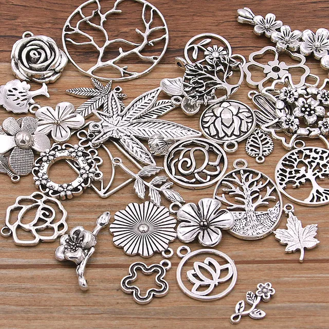 20pcs Vintage Metal 4color Mix Size Random 20-200 Style Charms Pendant for  Jewelry Making Diy Handmade Jewelry