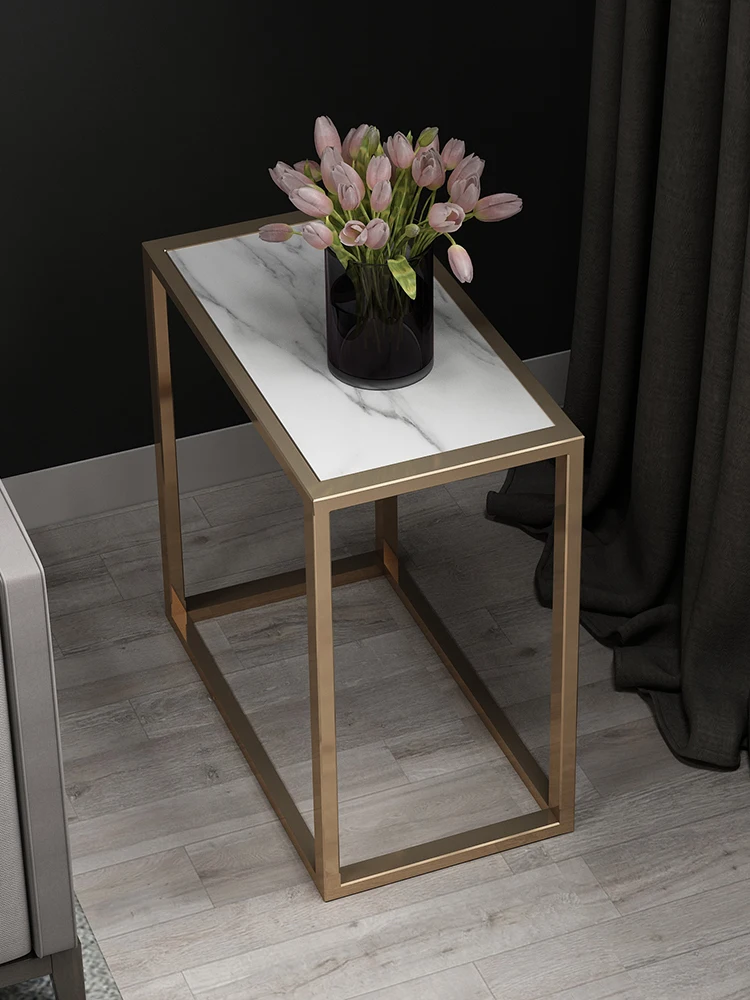 Скандинавский светильник, роскошный мраморный креативный Прямоугольный Маленький журнальный столик, современный минималистичный столик, угловой столик