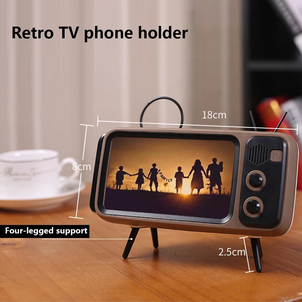 Retro Television Design Mobile Phone Bracket Movies Lazy Mobile Phone Holder TV Creative Phone Support No Bluetooth Function