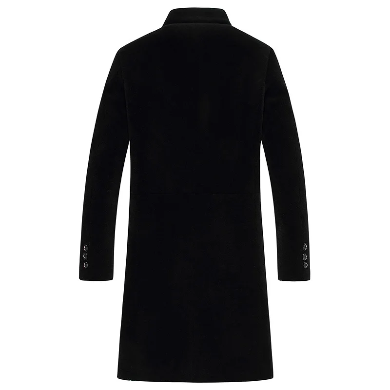 PViviYong зимняя высококачественная мужская кожаная куртка, овечий стриженый мех, парка с отворотом, модная мужская одежда P197026