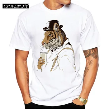 

2019 Hot Selling Men Clockwork Tiger T-shirt Short Sleeve t shirts Fashion Tiger Printed Tee Shrits Casual Cool Tops