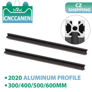 

2PCS BLACK 2020 Aluminum Profile Extrusion European Standard Anodized Linear Rail Any Lengths 500mm 600mm CNC 3D Printer Parts