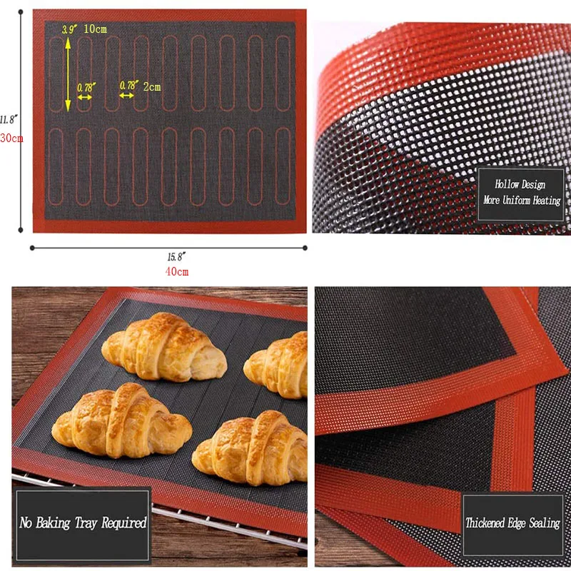 Durable Silicone Baking Mat Non-Stick Pastry Cookie Baking Sheet Oven Liner B8U7 