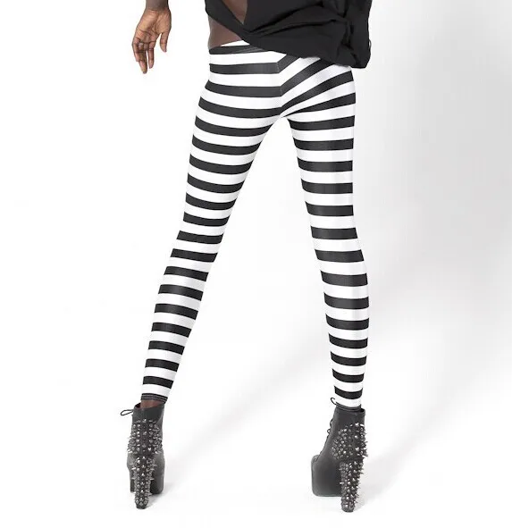 Новые Звездные цифровые печати черно-белые полосатые молоко измельченные Трусы Леггинсы