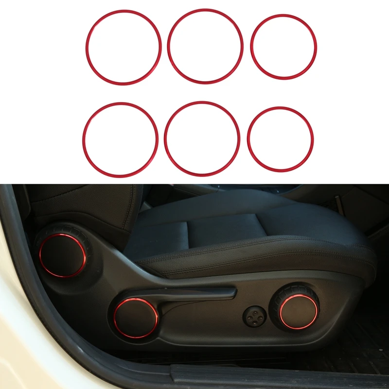 6Pcs Car Seat Adjustment Switch Knob Ring Cover Trim Red for Mercedes Benz A B GLA CLA Class W176 W117 W246 C117 A180 | Автомобили и